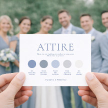 Cartão de Vestuário de Casamento Azul Desbotado