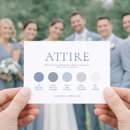 Cartão de Vestuário de Casamento Azul Desbotado