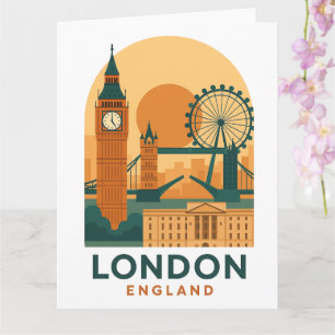 Cartão de Viagem Londres Inglaterra Vintage – Retr