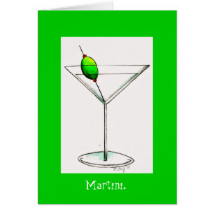 Cartão de Vidro de Cocktail de Azeitona Martini