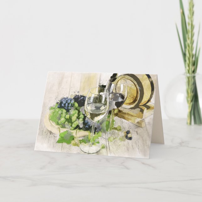 cartão de vinificação de uvas e vinho (Frente)