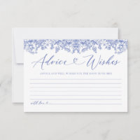 Cartão de Vintage Blue Floral Advice and Wish Card
