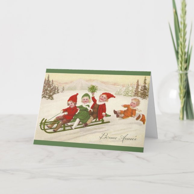 Cartão de Vintage de Ano Novo (Frente)