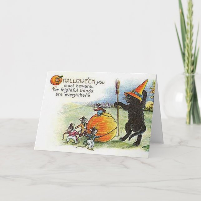 Cartão de Vintage Halloween (Frente)