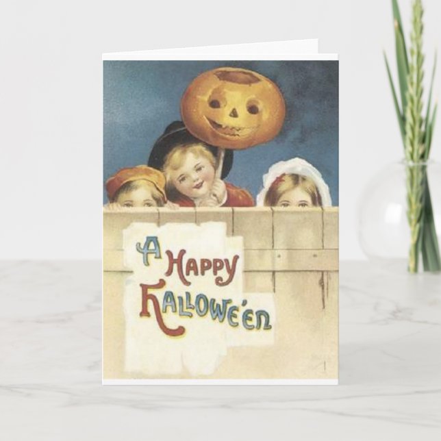 Cartão de Vintage Halloween (Frente)