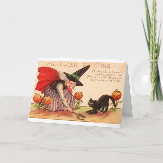 Cartão de Vintage Halloween (Frente)