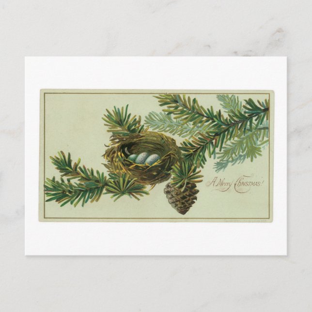 Cartão de Vintagem de Natal de feliz (Frente)