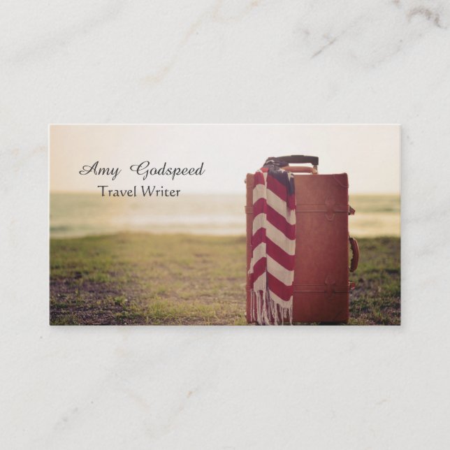 CARTÃO DE VISITA キャメル色のオシャレなスーツケースの (Frente)