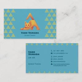 Cartão De Visita 名刺 Triangle Cat 猫 トライアングル / 水色 Business Card