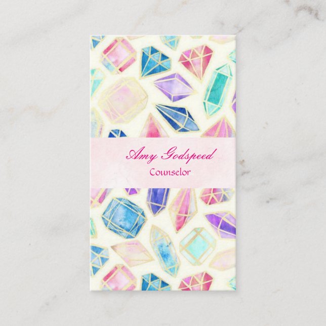 CARTÃO DE VISITA 宝石のイラスト名刺 (Frente)