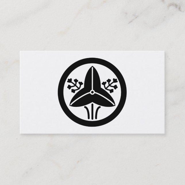 CARTÃO DE VISITA 家紋「丸に立ち沢瀉」 (Frente)