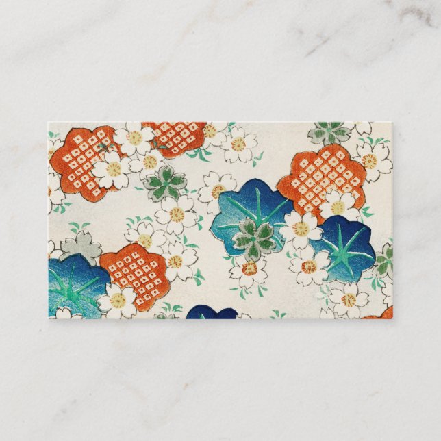CARTÃO DE VISITA 日本の美しいヴィンテージな花柄模様 (Frente)