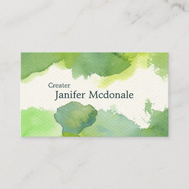 Cartão De Visita 【水彩名刺】 Watercolor Business card (Green) (Frente)