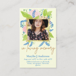 Cartão De Visita 100 Bonito Oração Floral Foto Memorial Funeral