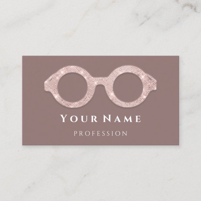 Cartão De Visita 100 Óculos Ópticos De Rosa Óptico De Cuidados Ópti (Frente)