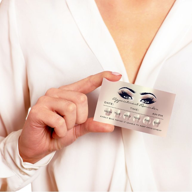 Cartão De Visita 100 placas lembretes de compromisso Lashes de ativ (Criador carregado)