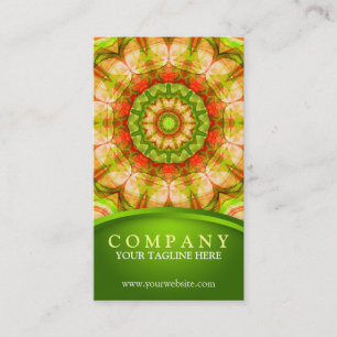 Cartão De Visita 120) mandalas verde vermelha das maçãs (