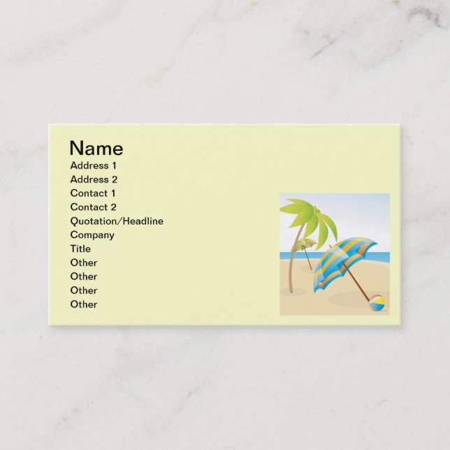 Cartão De Visita 1285317288593465528Paredes de praia de Verão (Frente)