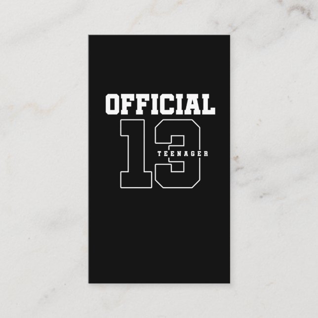 Cartão De Visita 13 de Aniversário Oficial de Treze Anos (Frente)