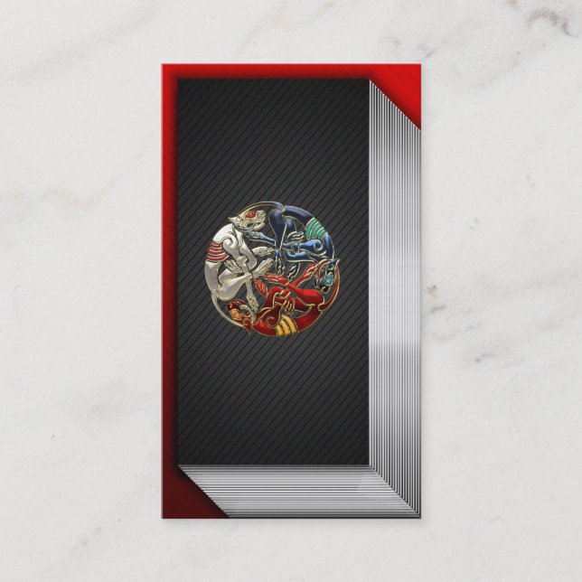 Cartão De Visita [154] Arte sagrado do céltico - três cães (Frente)