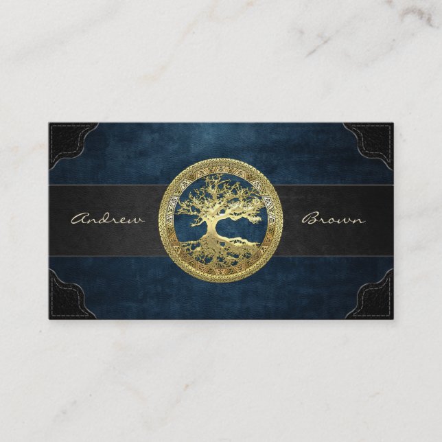 Cartão De Visita [154] Árvore Celta da Vida [Dourado] (Frente)