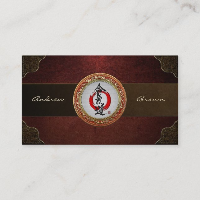Cartão De Visita [154] Caligrafia japonesa - Aikido (Frente)