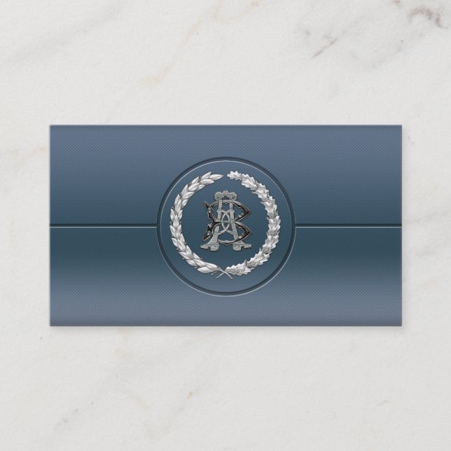 Cartão De Visita [154] Monograma de prata AB e BA (Frente)