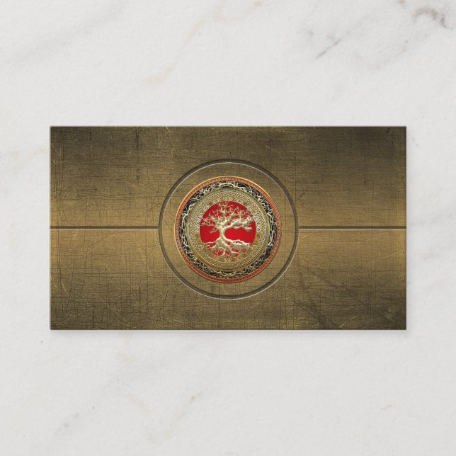 Cartão De Visita [154] Treasure Trove: Celtic Tree of Life [Dourado (Frente)