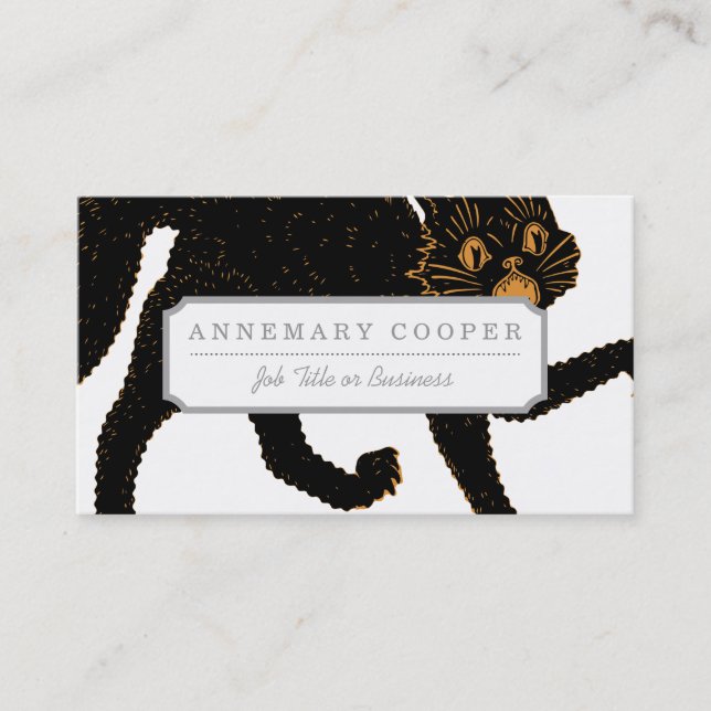 Cartão De Visita 1920 gatos pretos assustadores (Frente)