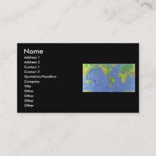 Cartão De Visita 1994 mapa do mundo físico - placas tectónicas -