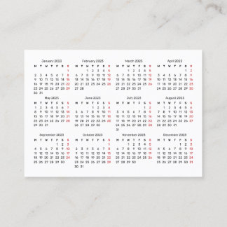 cartão de visita 2023 - Início da segunda-feira