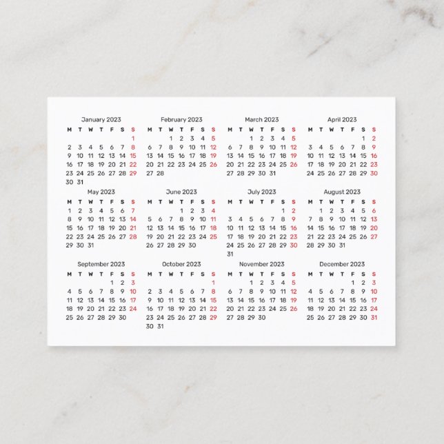 cartão de visita 2023 - Início da segunda-feira (Verso)