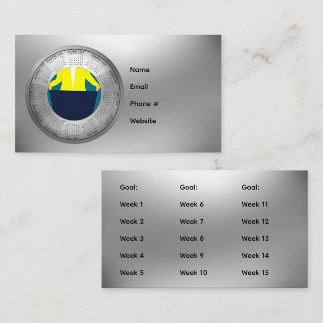 Cartão De Visita 2026 Calendar Weight Loss Business Card (Frente/Verso)