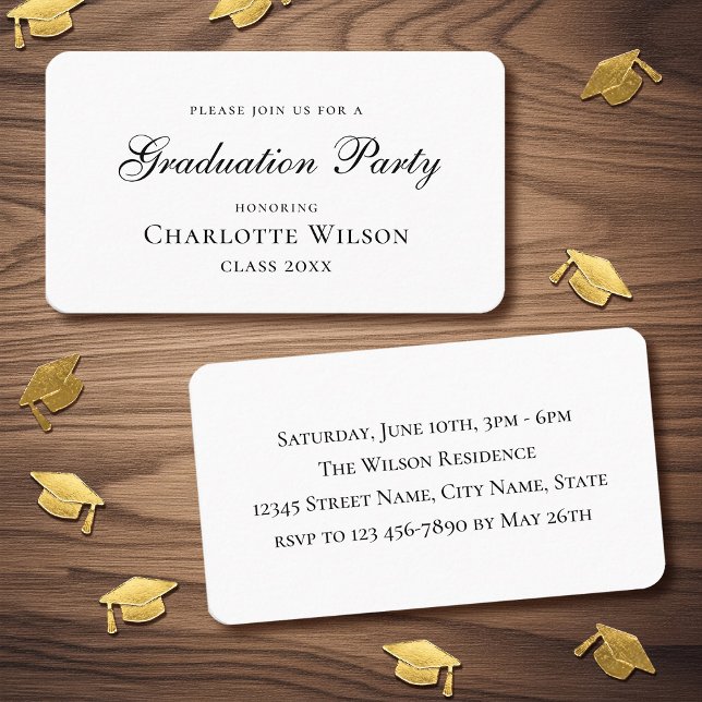 Cartão De Visita 2026 Mini Graduation Party Invitation Classic Card (Criador carregado)