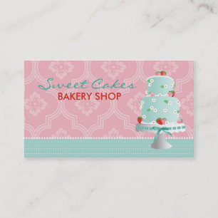 Cartão de visita 2 do bolo da morango