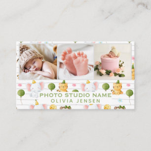 Cartão De Visita 2 Fotografias QR Código Recém-nascido Bebê Fotógra