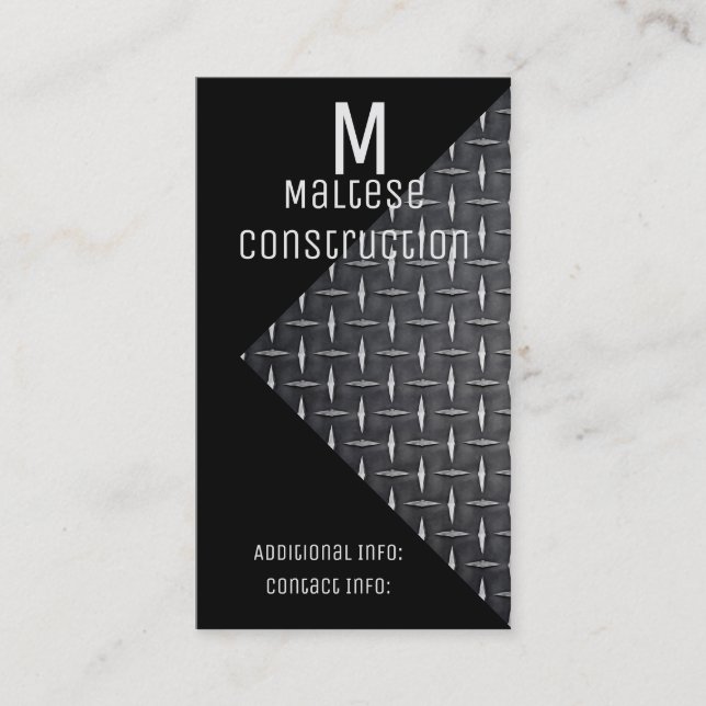 Cartão de visita 2 preto e metálico (Frente)