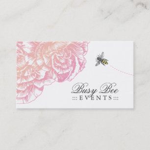 Cartão De Visita 311-Le luxuoso Fleur com abelha - rosa cremoso