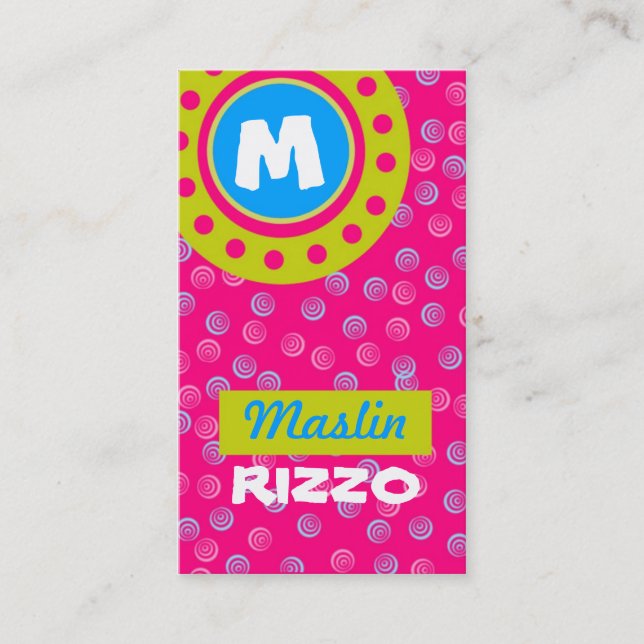 Cartão De Visita 311-OODLES Do MONOGRAMA do DIVERTIMENTO (Frente)