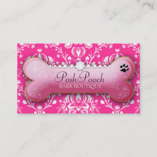 Cartão De Visita 311-Posh rosa brincalhão do cão
