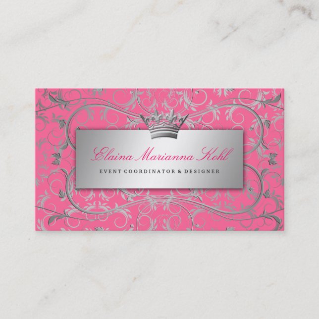 Cartão De Visita 311-Silver Divine o rosa gostoso de | (Frente)