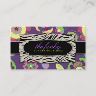 Cartão De Visita 311-The flores Funky do roxo da selva  
