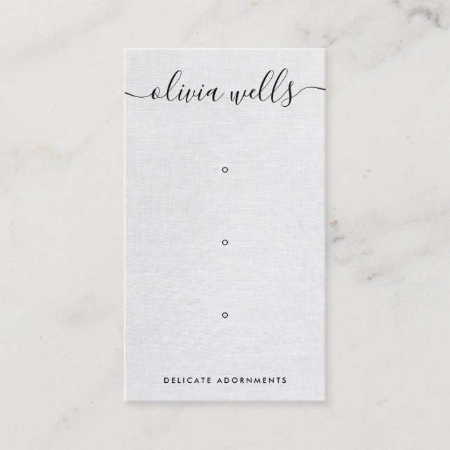 Cartão De Visita 3 Cinzas de 3 furos, com manuscrito de manuscrito (Frente)