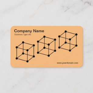 Cartão De Visita 3 Cubos Isométricos - Preto em Laranja Lt
