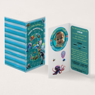 Cartão De Visita 3-Mendous Party Custom Vertical Birthday Invite