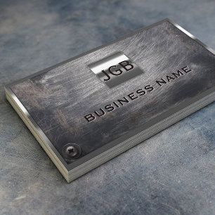 Cartão De Visita 3 Monogramas iniciais de metal profissional moldad