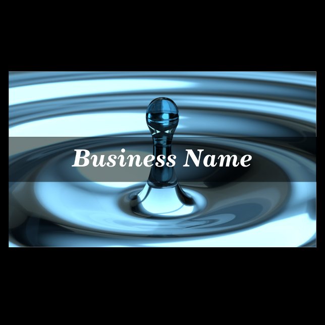 Cartão De Visita 3D Aproximação da gota de água azul perfeita (Criador carregado)