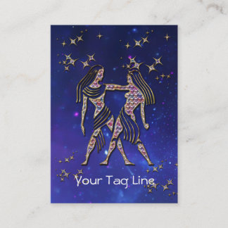 Cartão De Visita 3D Gemini - Sinal Zodíaco - Sinal Astrológico