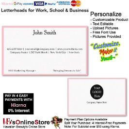 Cartão De Visita 4 Logotipo Rosa Moderno Promova o Nome da Marca da