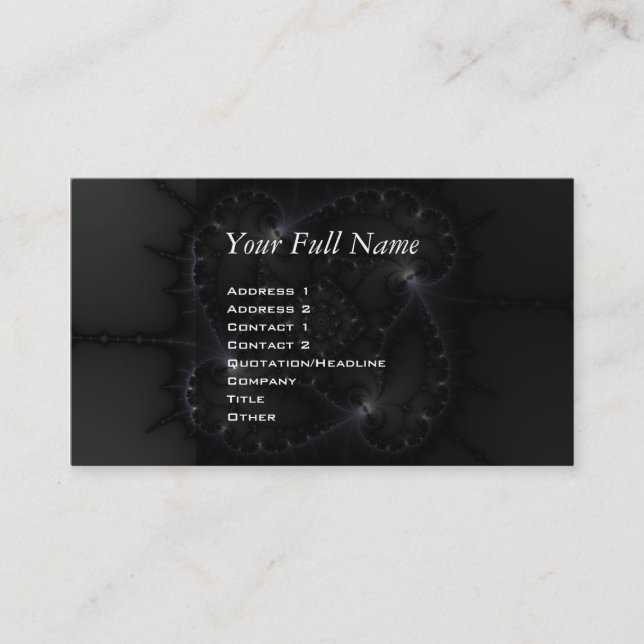 Cartão De Visita 50 Formas De Cinzas - Arte Fractal (Frente)